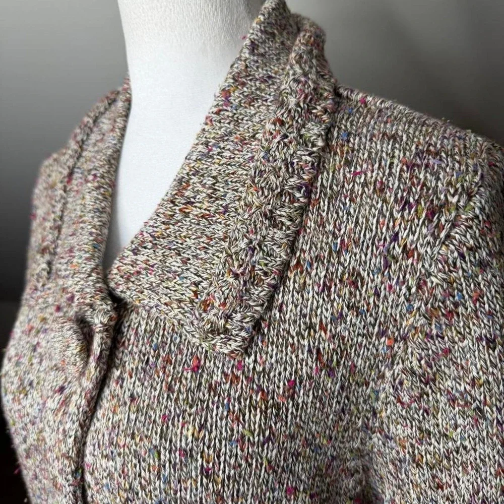 Coldwater Creek Confetti Knit Cardigan Sweater L • Cottagecore Grandma Core